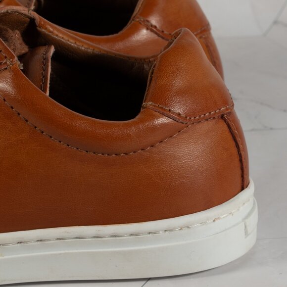 Vince Camuto Cowon Cognac Cow Analine Brown Leather Court Sneaker Boys 11.5 - Picture 12 of 12